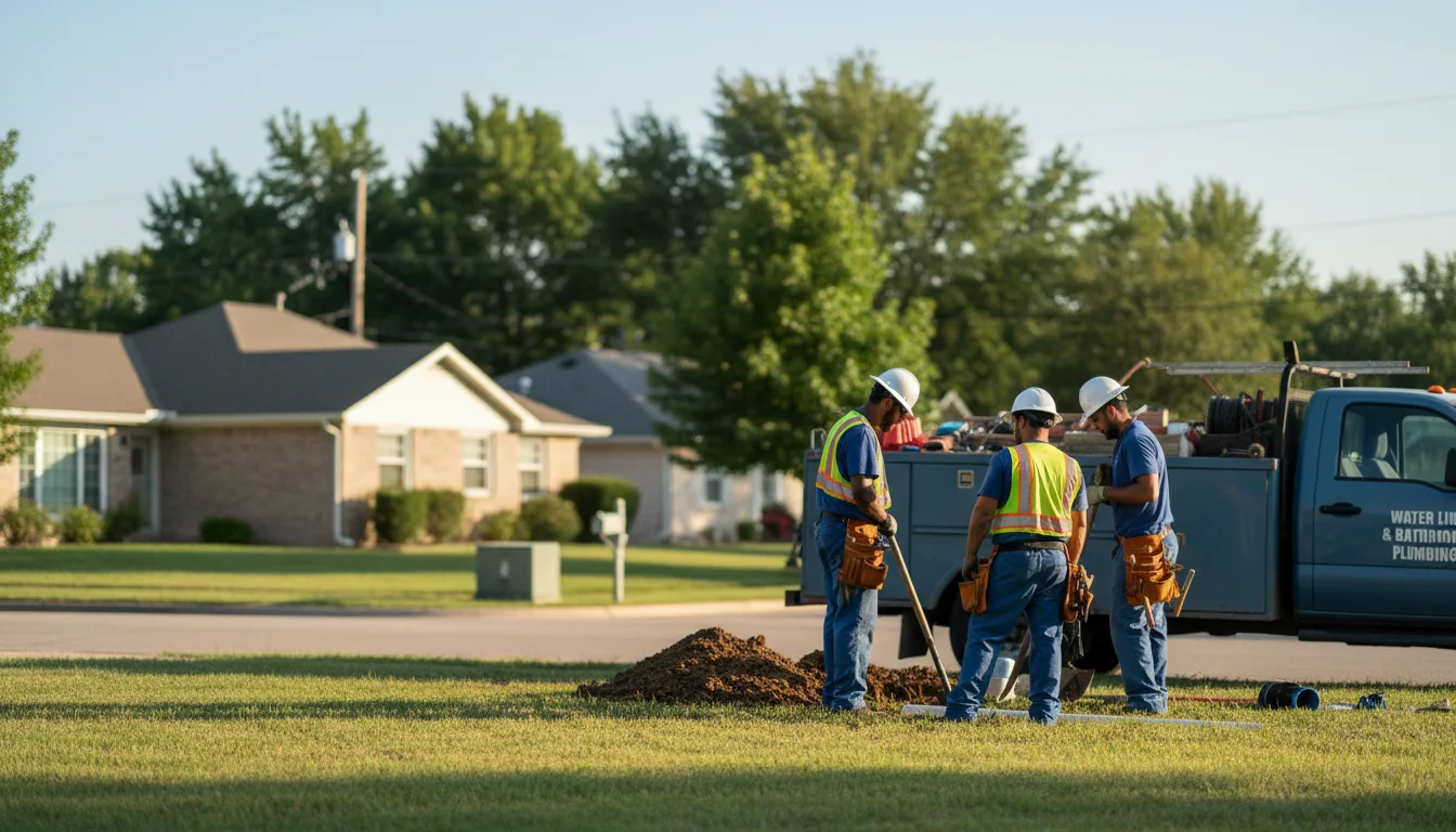 Residential water line and bathroom plumbing service in Middlefield, OH